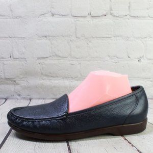 SAS Navy Blue Leather Slip on Casual Loafer Shoes Size 10.5 N